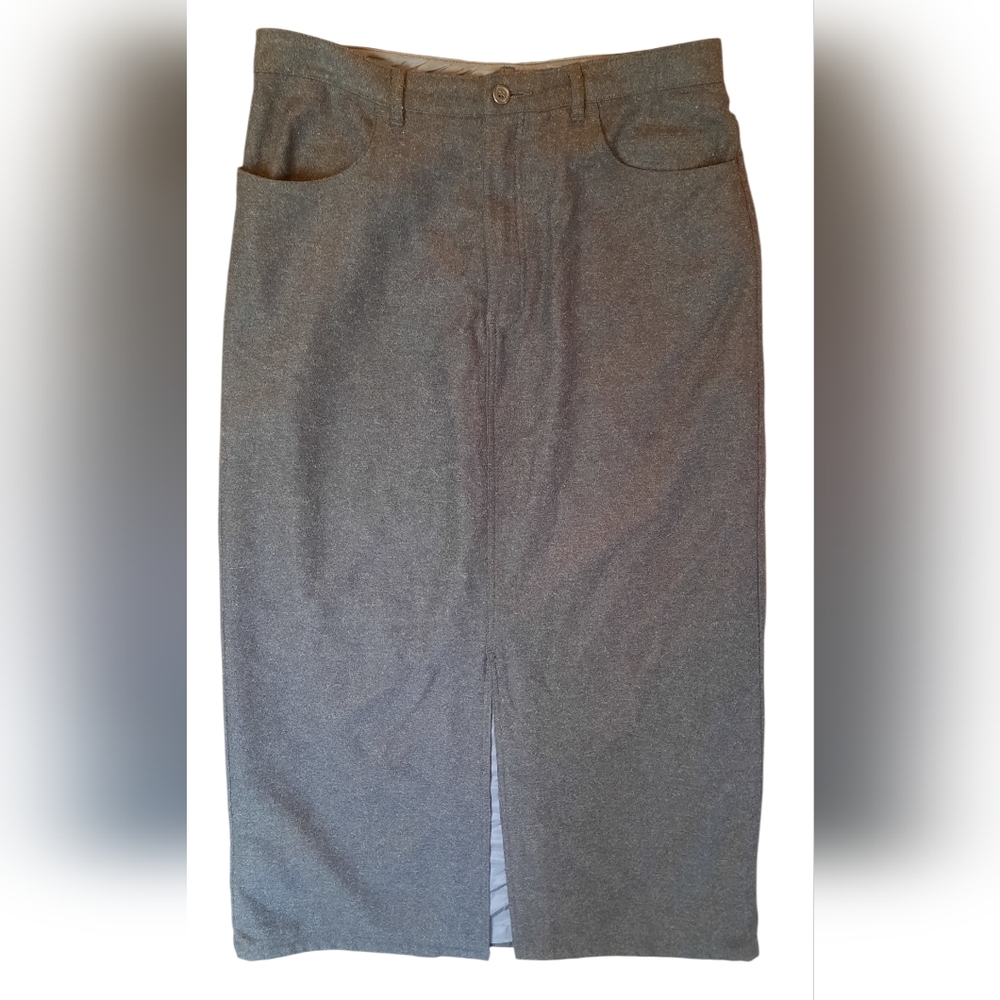 Eddie Bauer Skirt Womans 12 Gray Wool Maxi Preppy Classic Business Casual